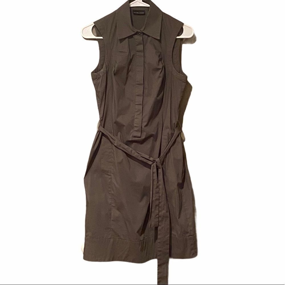 New York & Company Olive Dress W/ Pockets Sz 2